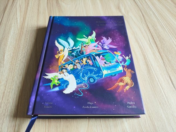 Hardcover with foil stamped cover and bound ribbon marker Hardcover with foil stamped cover and bound ribbon marker